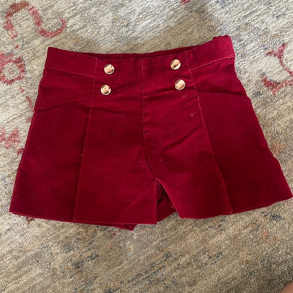 Size 3T red corduroy Jacadi shorts